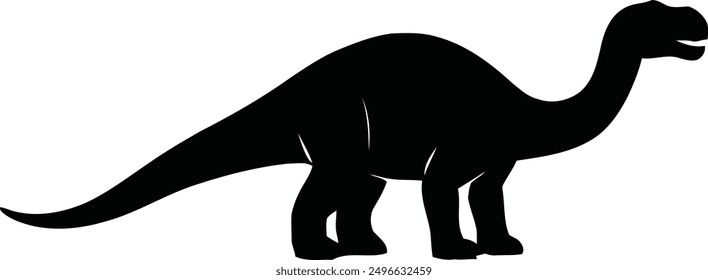 One Dinosaue Vector Silhouette Illustration