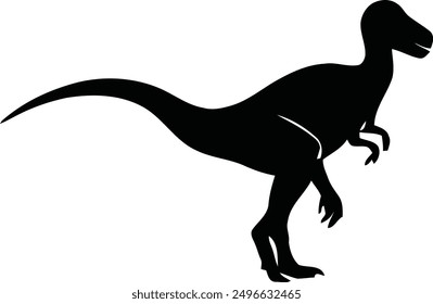 One Dinosaue Vector Silhouette Illustration