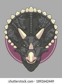 One of dinosaur called Triceratops. This vector have a hand drawing style. Can be printed for poster, t-shirt, etc.