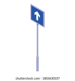 One direction sign road icon. Isometric of one direction sign road vector icon for web design isolated on white background