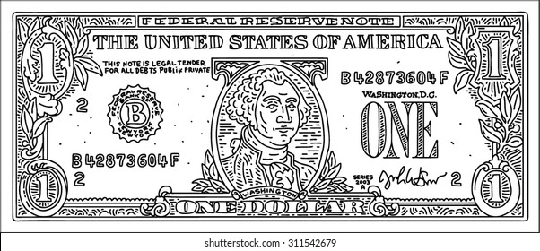 6,757 One dollar bill vector Images, Stock Photos & Vectors | Shutterstock