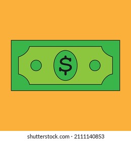 Un vector de factura de un dólar aislado en segundo plano