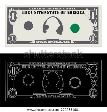 one dollar banknote. vector illustration