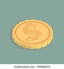 one dollar sign coin