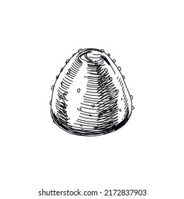 One of dolly mixture candy, retro hand drawn vector illustration. Sweet dessert, sketch vintage engraving isolated on white background.