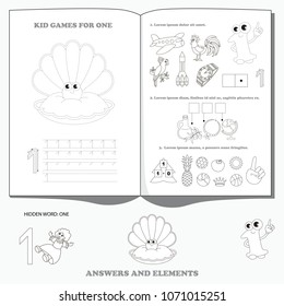 Uno. Punto a punto juego educativo para niños.