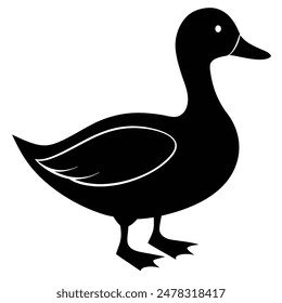 one duck silhouettes vector illustration