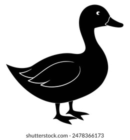 one duck silhouettes vector illustration