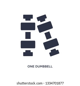 one dumbbell icon. Simple element illustration from measurement concept. one dumbbell editable symbol design on white background. Can be use for web and mobile.