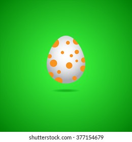 one Easter egg decorated with orange pattern