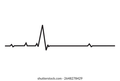 One ecg line heartbeats set