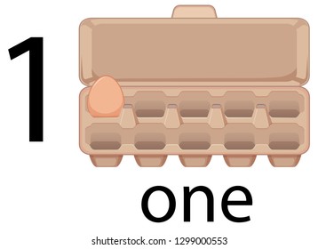 One egg in carton illustration