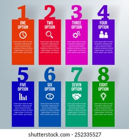 One to eight, info graphics, progress background