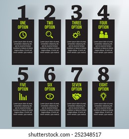 One to eight, info graphics, progress background