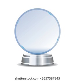Un elegante trofeo de premio con detalles plateados. Premio de vidrio realista aislado para proyectos de diseño, deportes, reconocimiento empresarial o promoción del ganador del primer lugar.