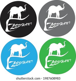 one eliphant animal shape logo design symbol with multi color background 
