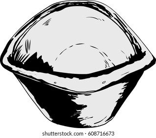 One empty luxury bath tub over white background