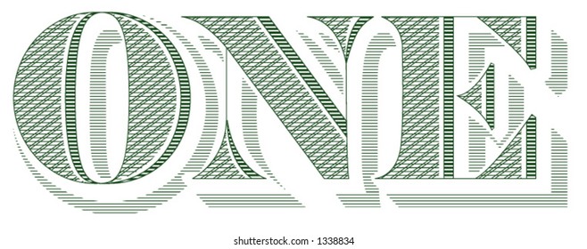 One etching from Dollar Bill