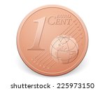 One euro cent coin on a white background.