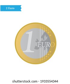 one Euro coin currency vector illustration