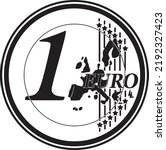 one euro coin handmade design vector