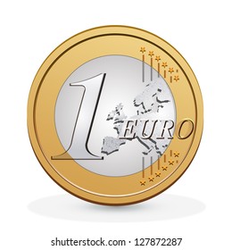 one euro coin. vector design