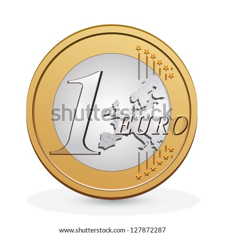 one euro coin. vector design