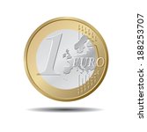 One EURO coin. Vector illustration