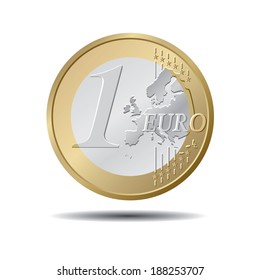 One EURO coin. Vector illustration