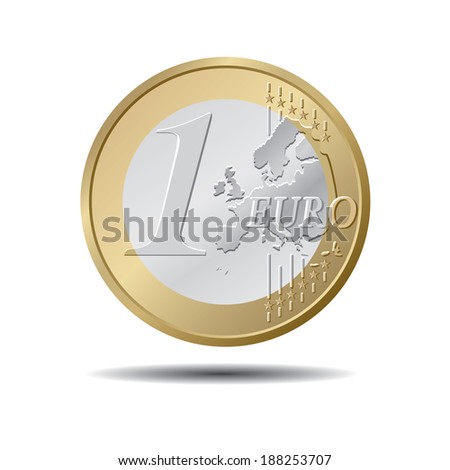 One EURO coin. Vector illustration