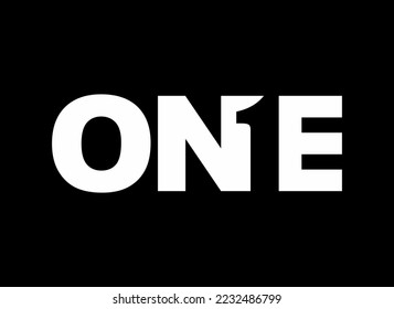 'ONE' Expression Lettering Illustration für Logo, Kunstillustration, Piktogramm, Apps, Website oder Grafikdesign-Element. Vektorgrafik