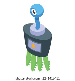 One eye alien icon isometric vector. Space character. Cute earth