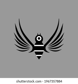 One eye butterfly vector illustration with elegant wings, nice logo and spy icon