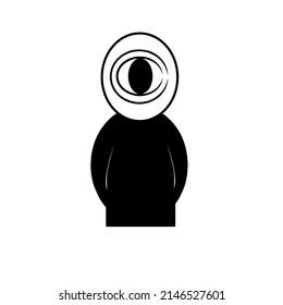 one eye cartoon character vector drawing