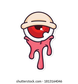 One Eye Cartoon Sticker Vector