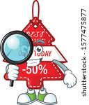 One eye christmas best price tag Detective cartoon character style