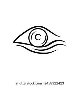 Dibujo de arte en línea continuo de un ojo. Símbolo de visión. Línea de signo del ojo humano. Ilustración vectorial