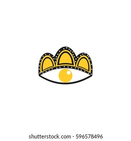 one eye with crown design logo vector