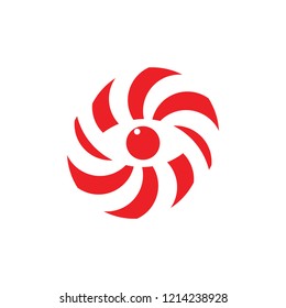 one eye curves rotation design logo vector