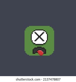 One Eye With Dead Reaction In Pixel Style