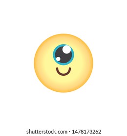 One Eye Face emoticon flat icon, Happy cyclops emoji vector sign, colorful pictogram isolated on white. Symbol, logo illustration. Flat style design