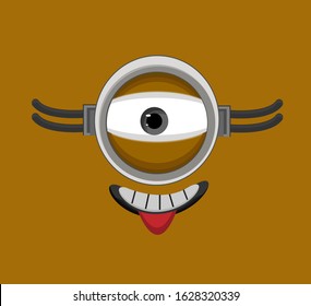 One eye glares with an infectious tongue