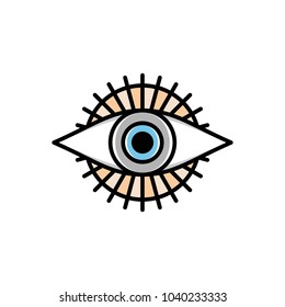 one eye of god religious sign symbol logo logotype vector