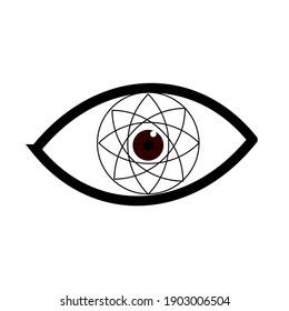 One Eye Icon Vector Design for web, isolated on white background.