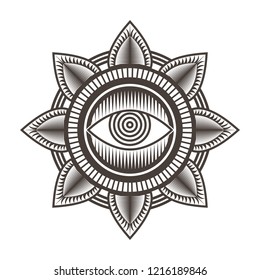 one eye mandala design vector illustration amazing design for your company or brand