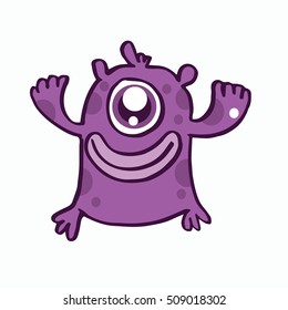 One eye monster cartoon design