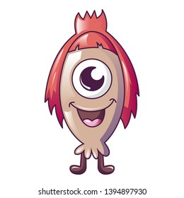 One eye monster icon. Cartoon of one eye monster vector icon for web design isolated on white background