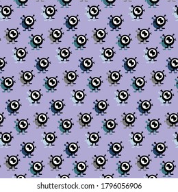 one eye monster pattern background template vector