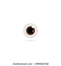 One eye on a white background