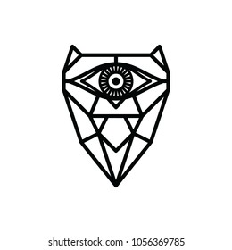 one eye owl logo logotype theme vector art